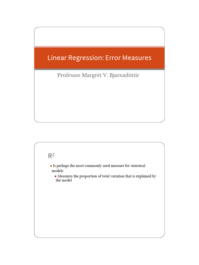 RegressionModeling ErrorMeasures Slides | PDF | Errors And Residuals ...