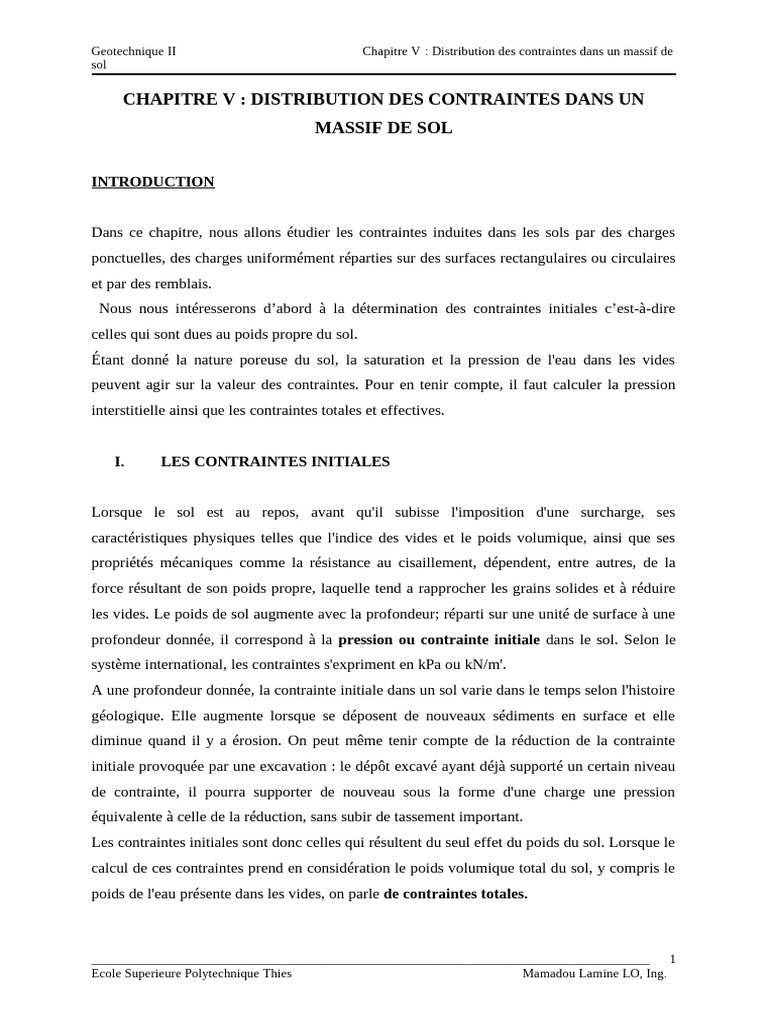Distribution des contraintes dans les sols | PDF | Pression | Génie ...