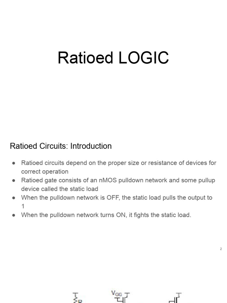 Understanding Ratioed Logic Circuits | PDF