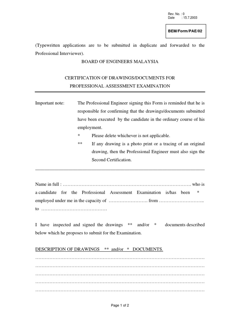 BEM Certification for PAE Submission | PDF | Certification | Science