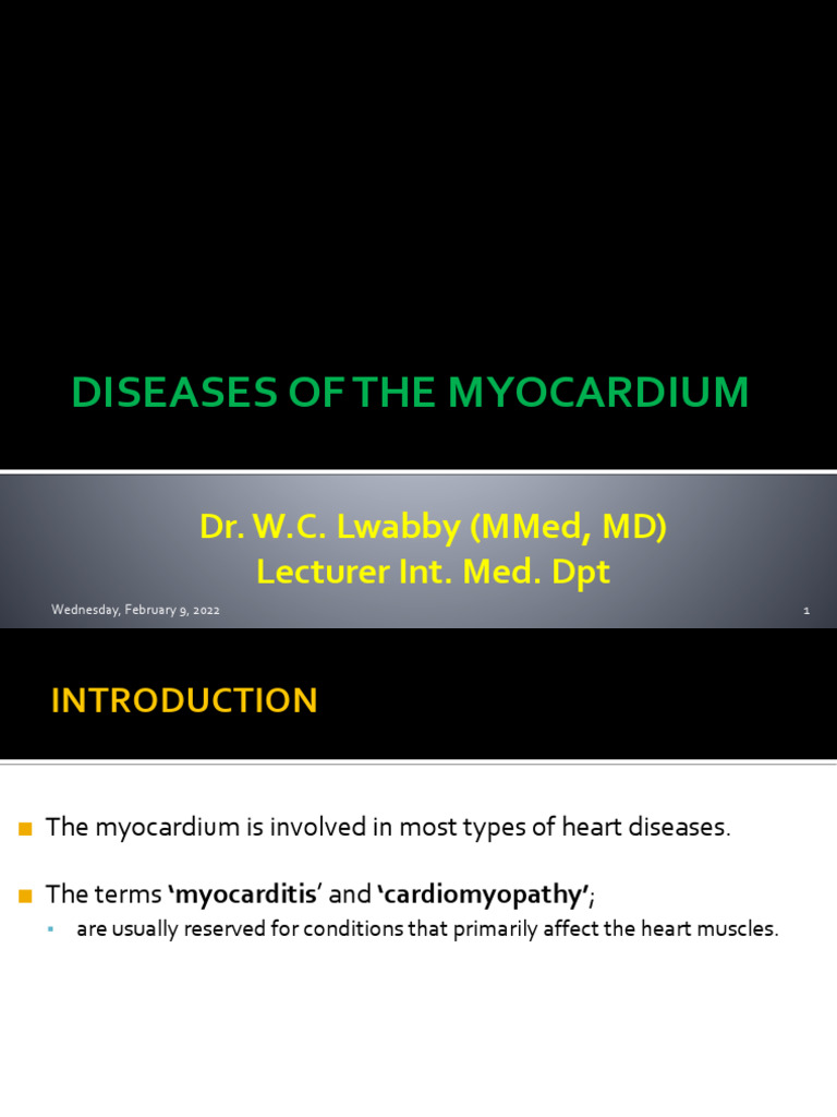 Myocardium Diseases: Myocarditis & Cardiomyopathy | PDF | Heart Failure ...