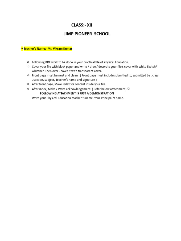 Physical Education Practical File Guide | PDF | Yoga | Asana