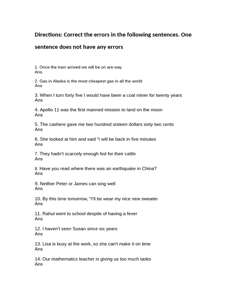 Sentence Correction | PDF