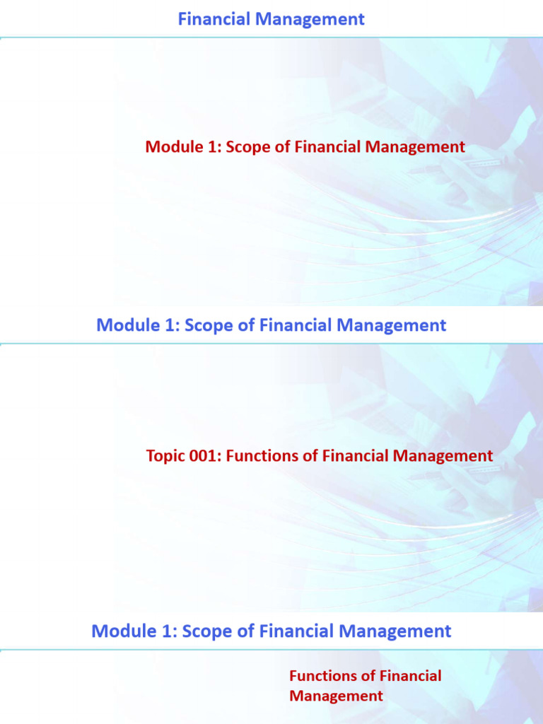 Finance management Module 1-5 | PDF | Present Value | Time Value Of Money