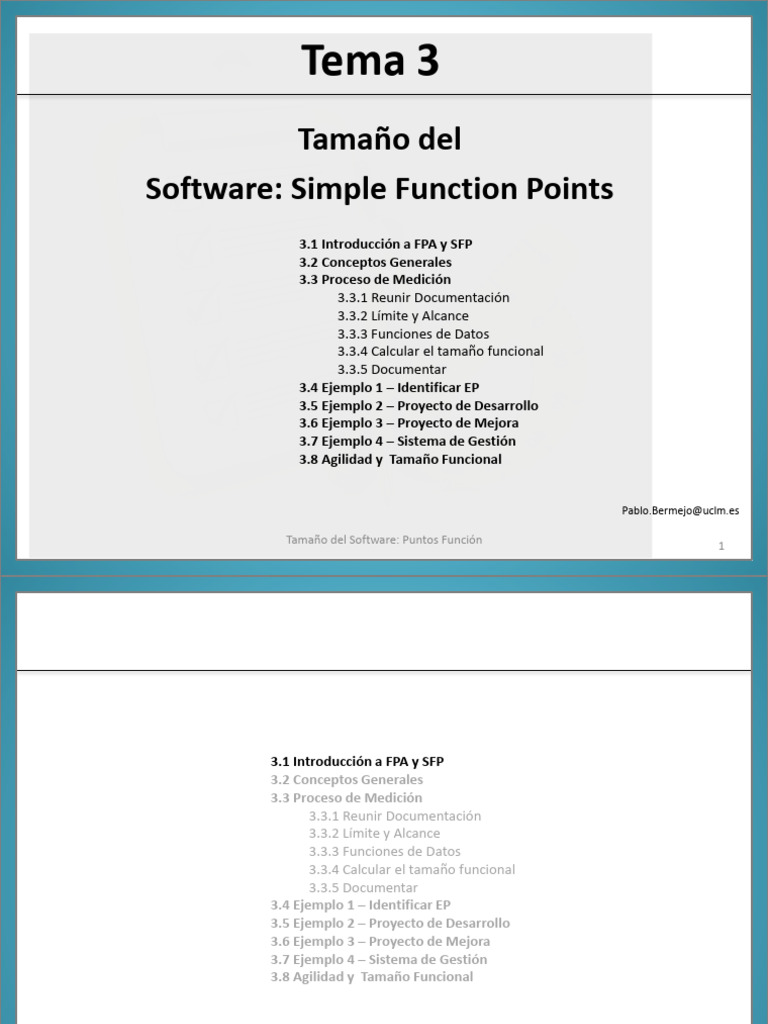 Medición del Tamaño del Software: FPA y SFP | PDF | Software | Medición