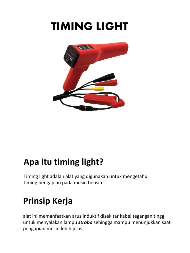 Panduan Penggunaan Timing Light | PDF