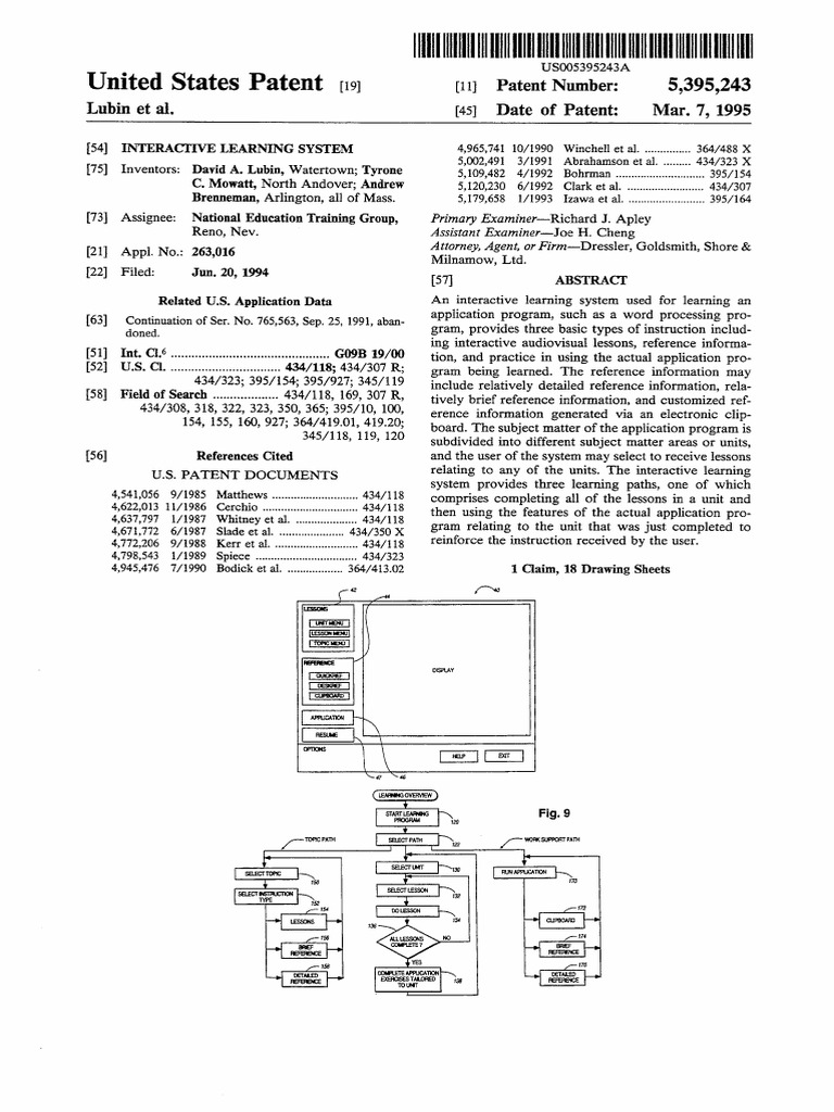 Interactive Learning System Patent | PDF | Cursor (User Interface ...