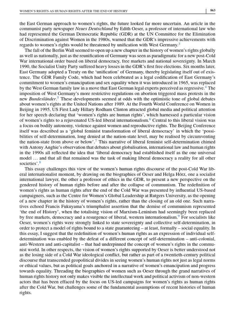 Gender History - 2023 - Donert - Women S Rights As Human Rights After ...