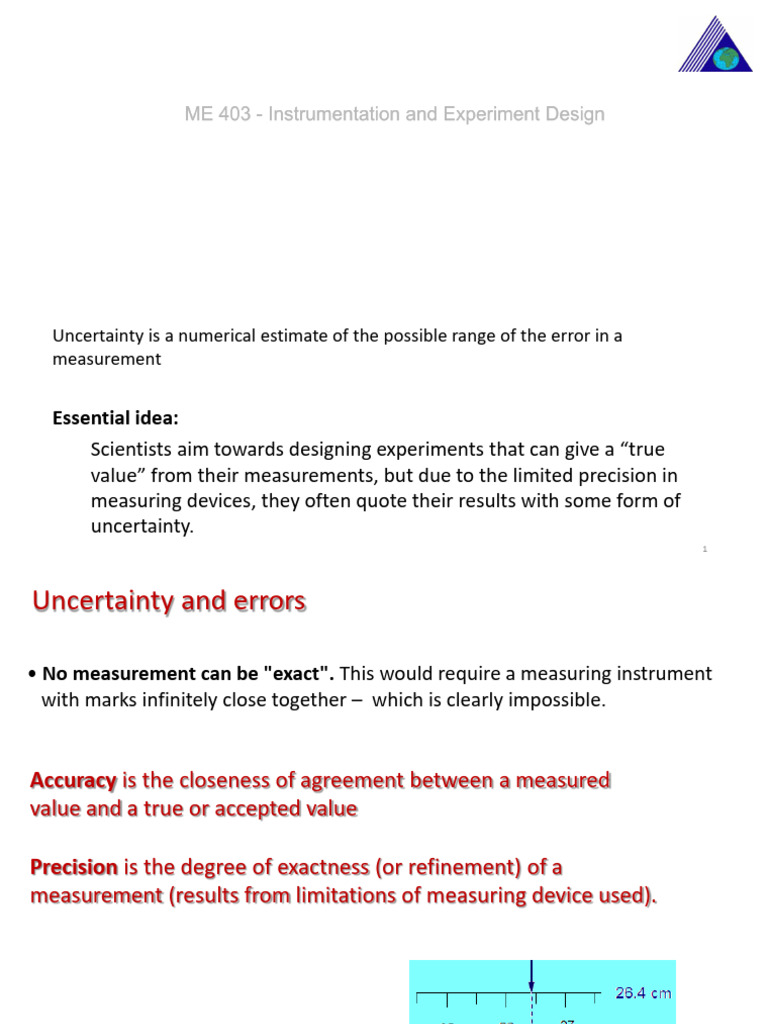 Uncertainty Analysis in Experimental Design | PDF | Observational Error ...