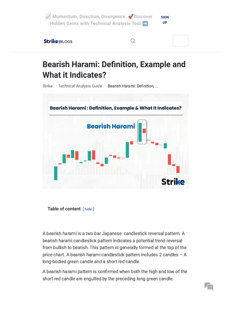 Understanding Bearish Harami Pattern | PDF | Market Trend | Technical ...