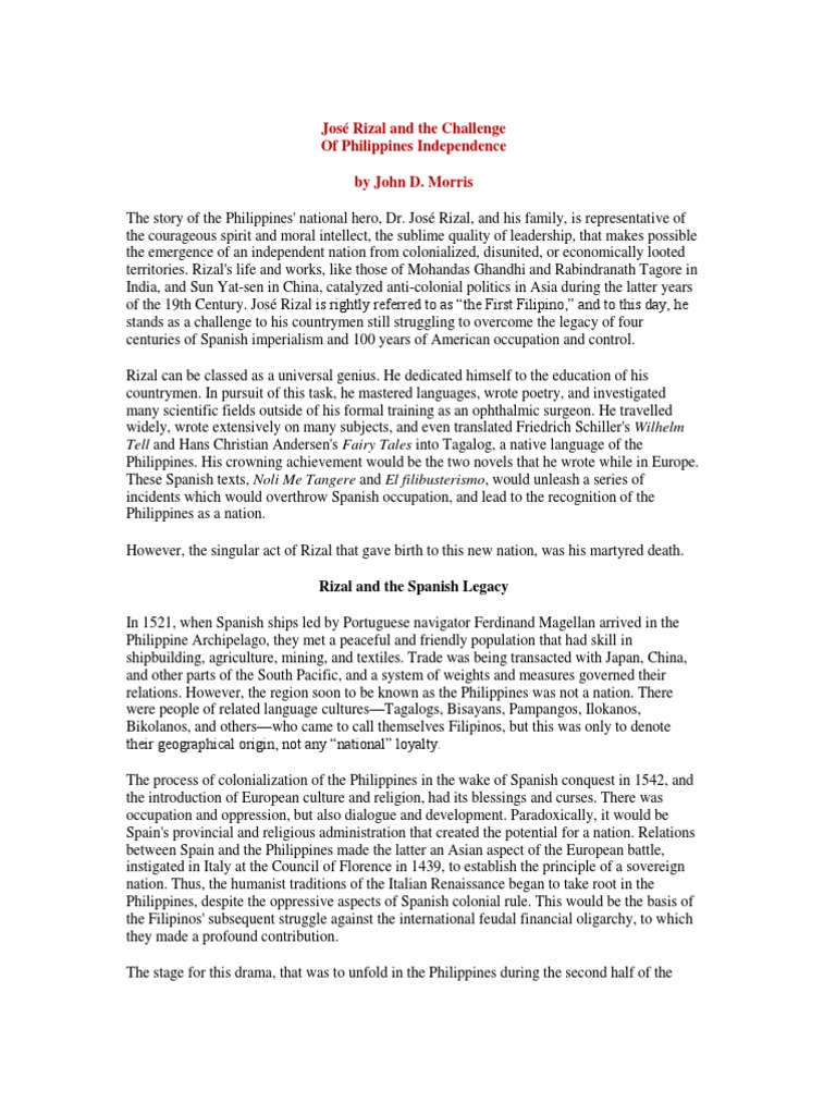 José Rizal: Catalyst for Independence | PDF | Philippines | Religion ...