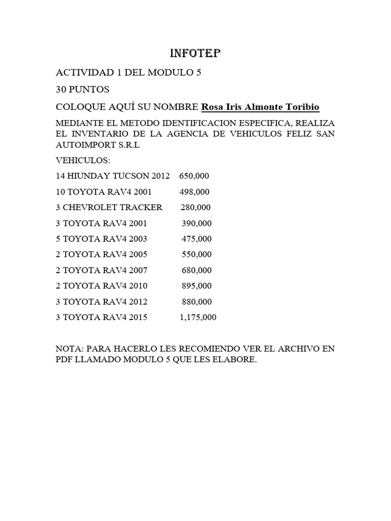 Actividad 1 Modulo 5 Rosa | PDF