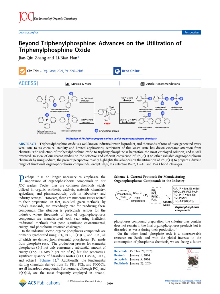 Advances in Triphenylphosphine Oxide Utilization | PDF | Chemical ...