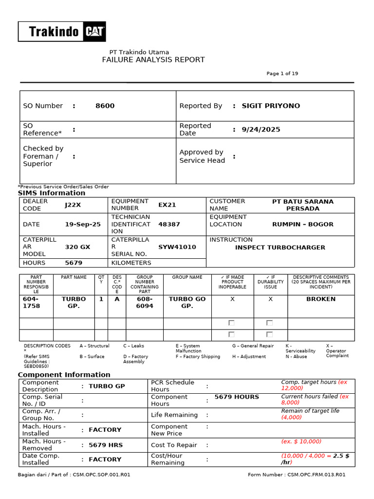 Turbocharger Failure Analysis Report | PDF | Engines | Internal ...