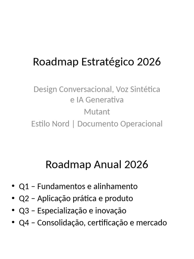 Roadmap Estratégico 2026: IA e Design | PDF | Informática