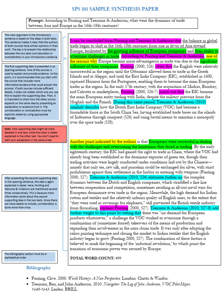 SPS 101 Sample Synthesis Paper | PDF | Trade