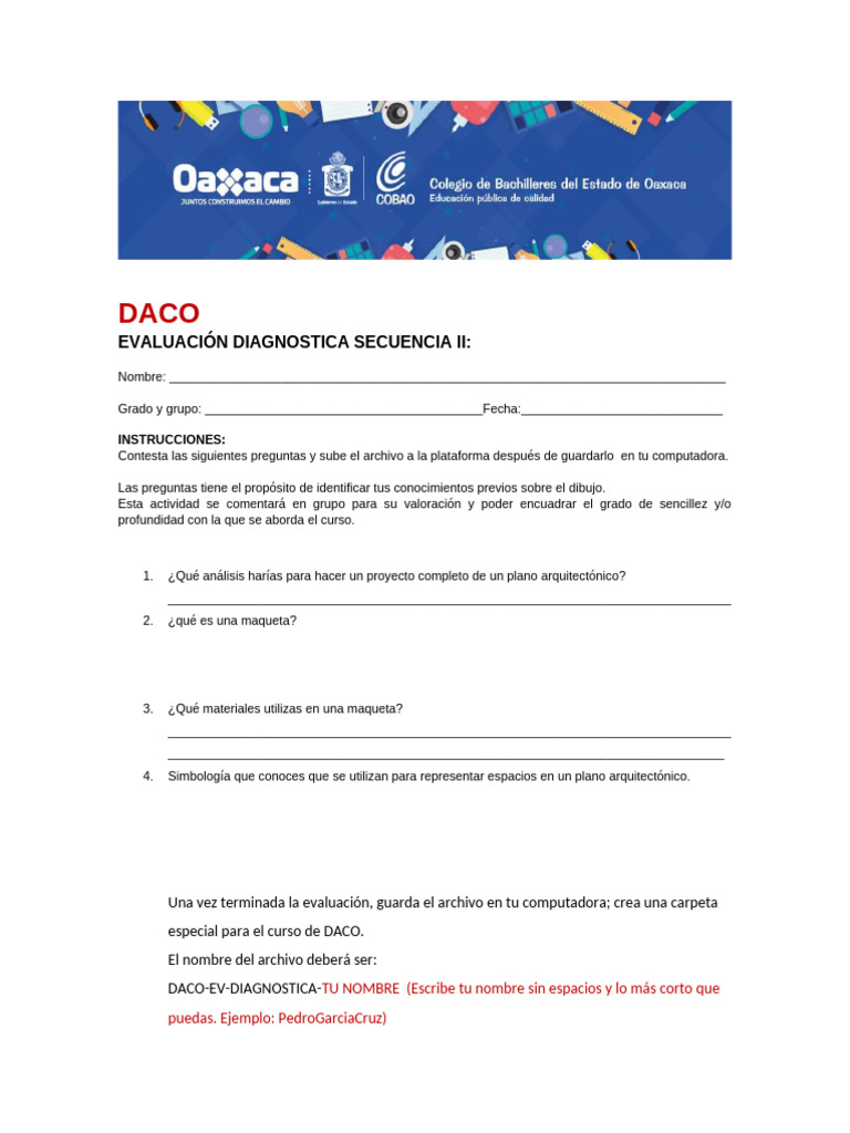 Daco-Ev-Diagnostica Secuencia II Módulo IV | PDF