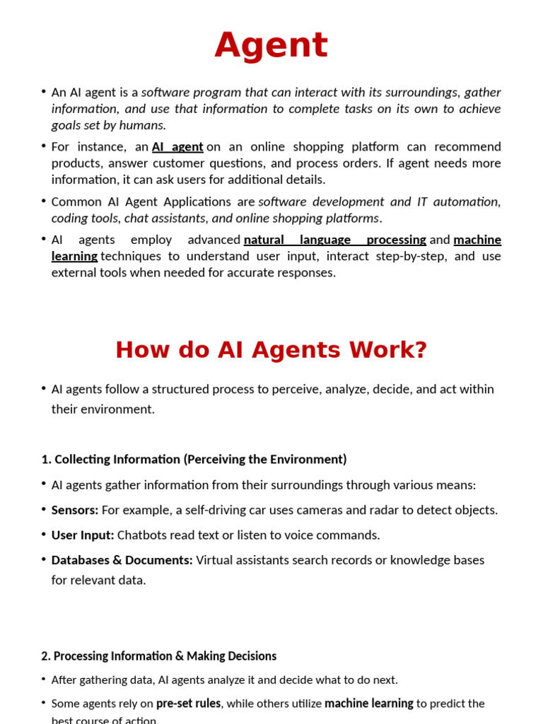 Understanding AI Agents and Their Functions | PDF | Artificial ...