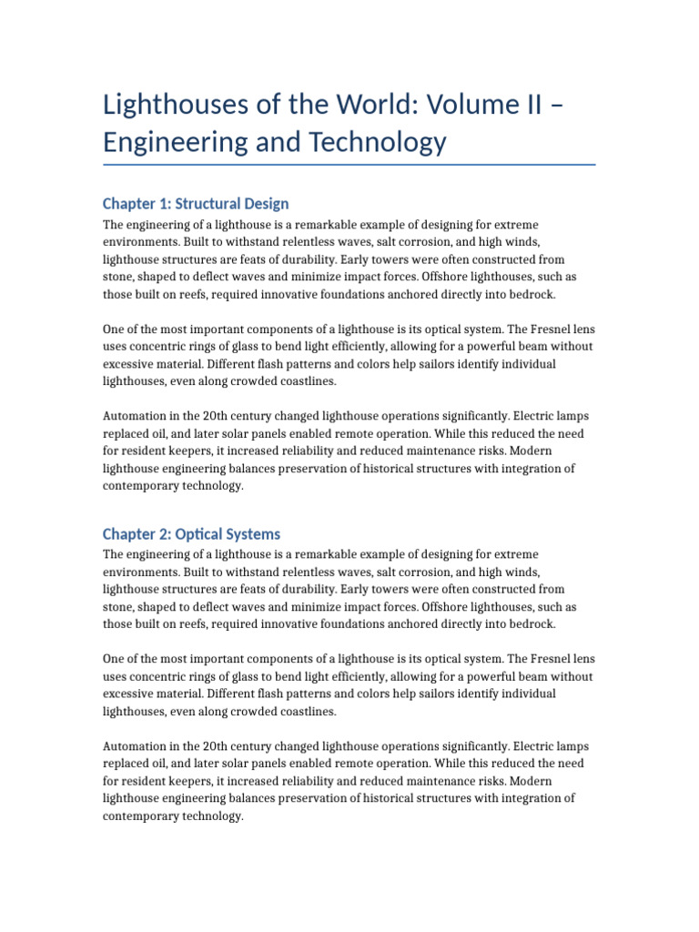 Lighthouses Volume 2 Engineering | PDF | Lighthouse | Electromagnetic ...