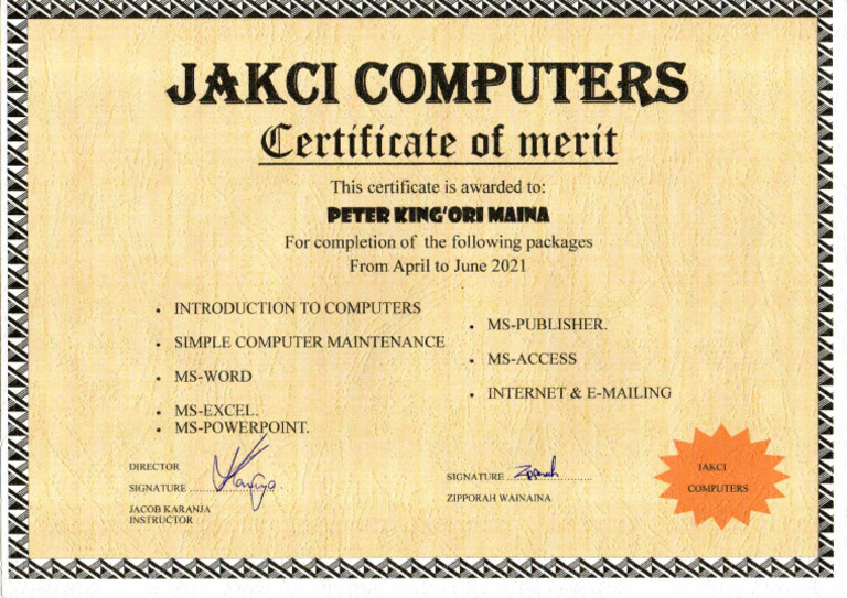 Comp Cert | PDF