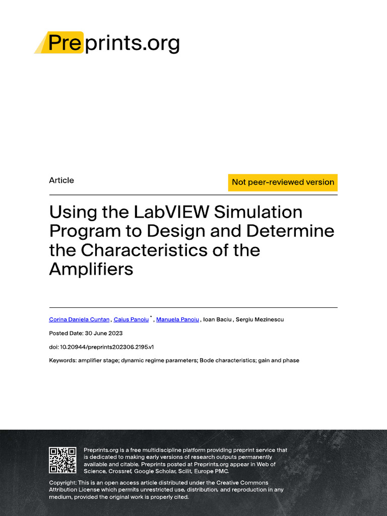 LabVIEW for Amplifier Design and Analysis | PDF | Amplifier | Distortion