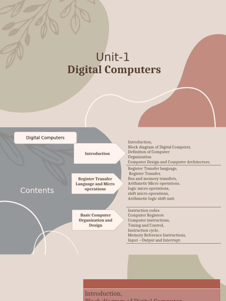 COA UNIT 1 (2) | PDF | Computer Hardware | Programming