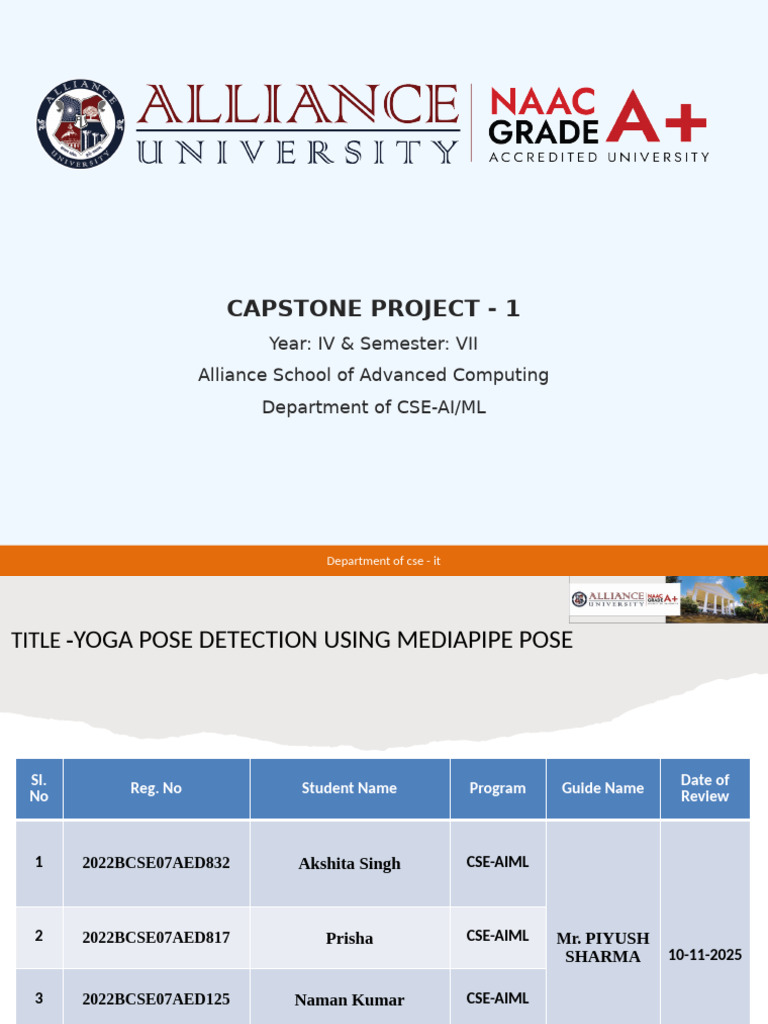 Capstone Project PPT FINAL | PDF | Machine Learning | Computer Vision