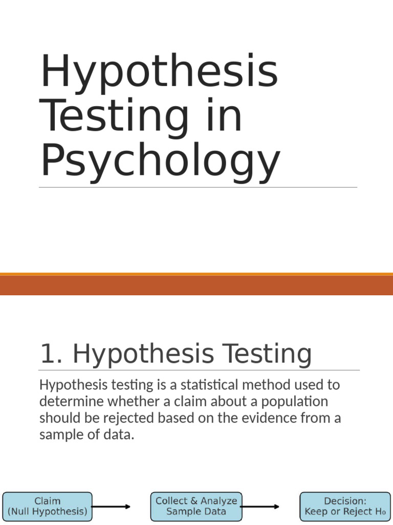 Intro Hypothesis Testing Psychology | PDF | P Value | Type I And Type ...