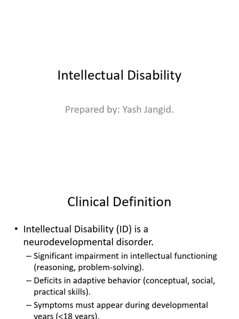Understanding Intellectual Disability: Causes & Care | PDF