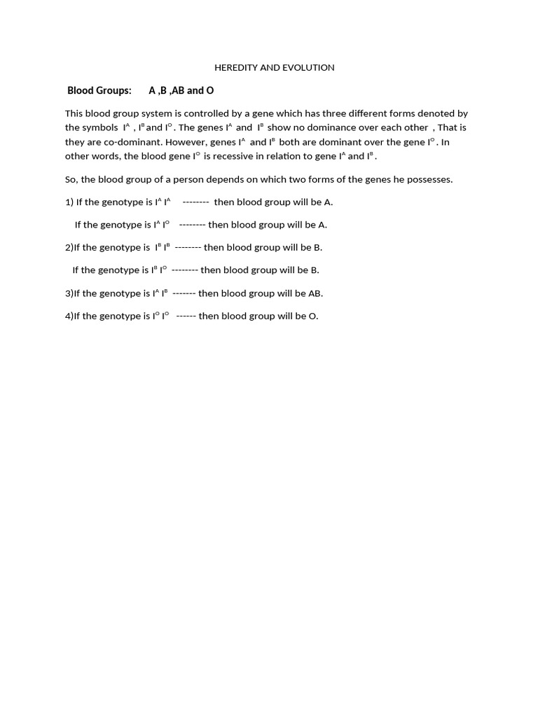 Understanding Blood Group Genetics | PDF
