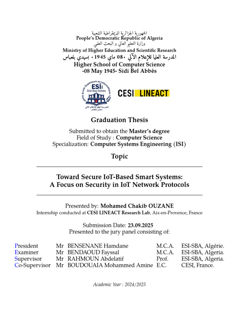 Master Thesis Toward Secure IoT Based Smart Systems | PDF | Internet Of ...