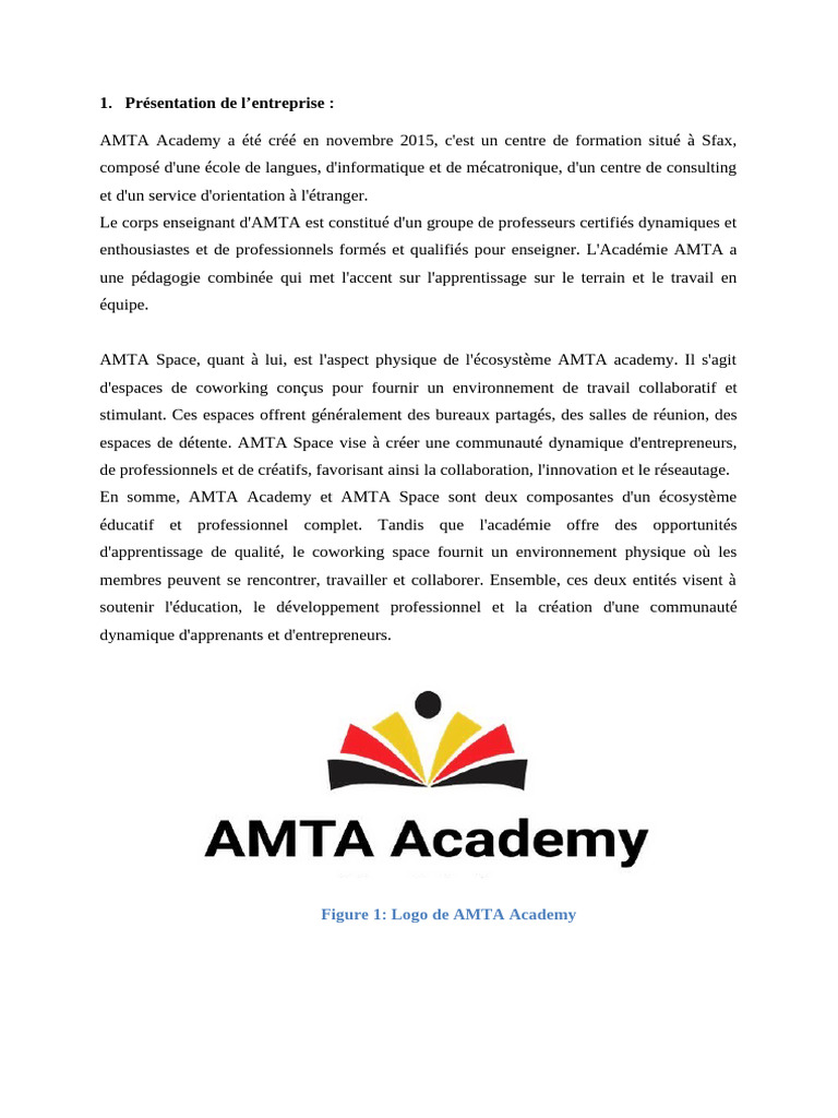 AMTA Academy : Formation et Coworking à Sfax | PDF | Réseautage social