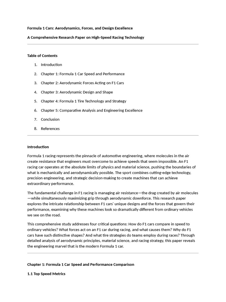 Formula 1 Car Aerodynamics & Design Insights | PDF | Formula One | Drag ...