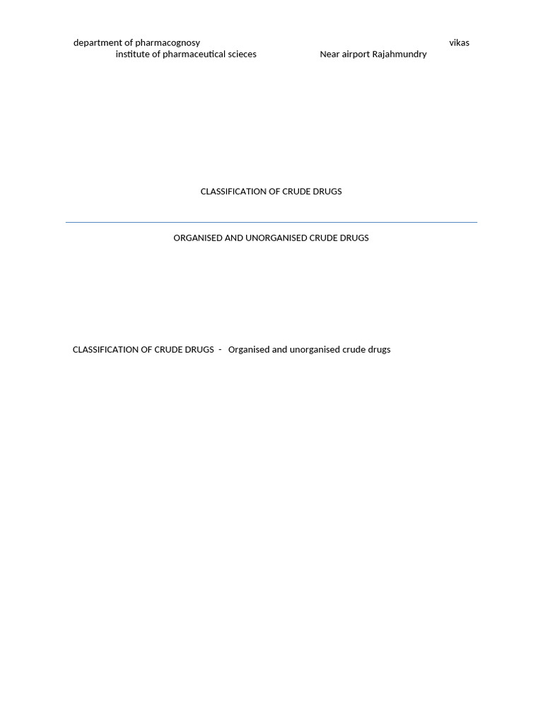 Classification of Crude Drugs Explained | PDF | Antibody