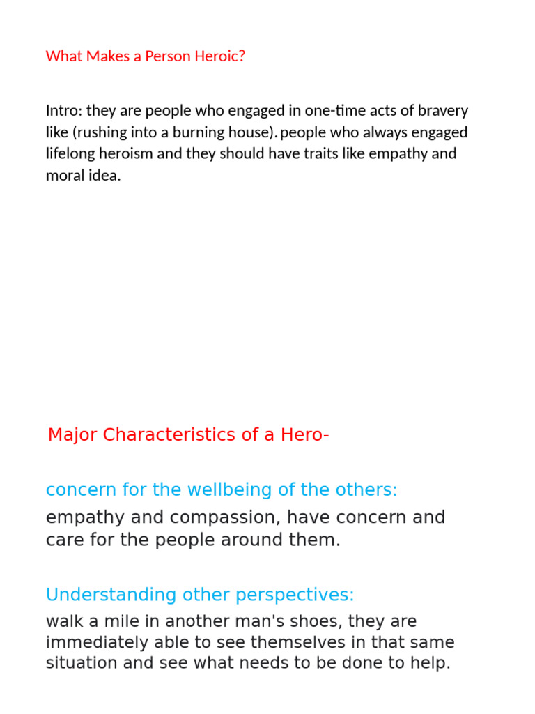 Characteristics of True Heroes | PDF