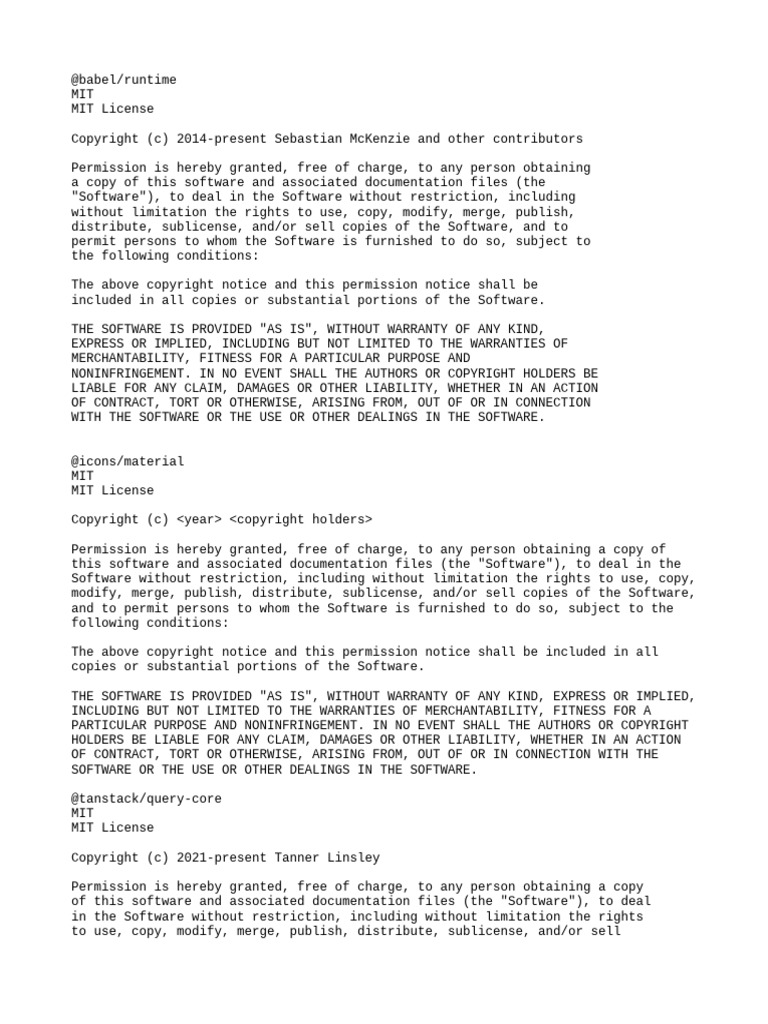 MIT License Software Documentation | PDF | Copyright | License