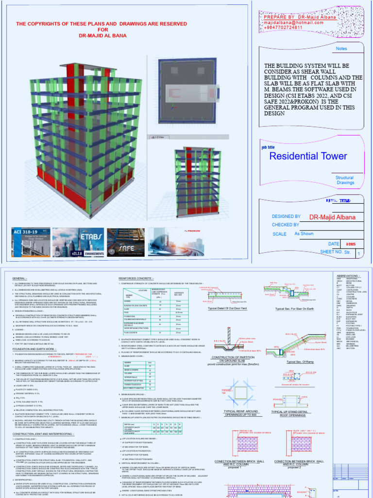 Structural Design Notes for Residential Tower | PDF | Concrete ...