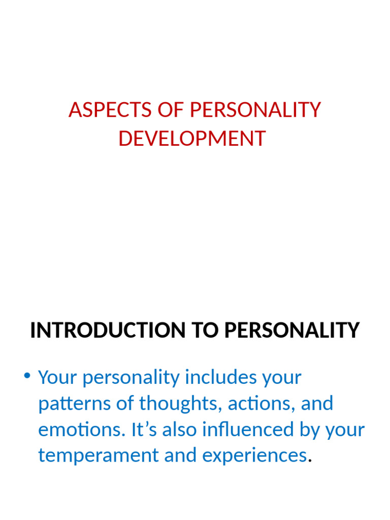 Understanding Personality Development | PDF | Personality Disorder ...