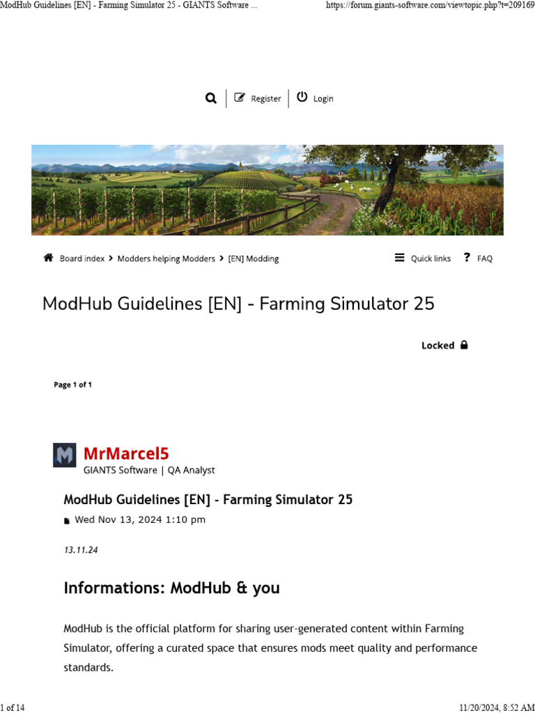 Farming Simulator 25 ModHub Guidelines | PDF | Computing | Software