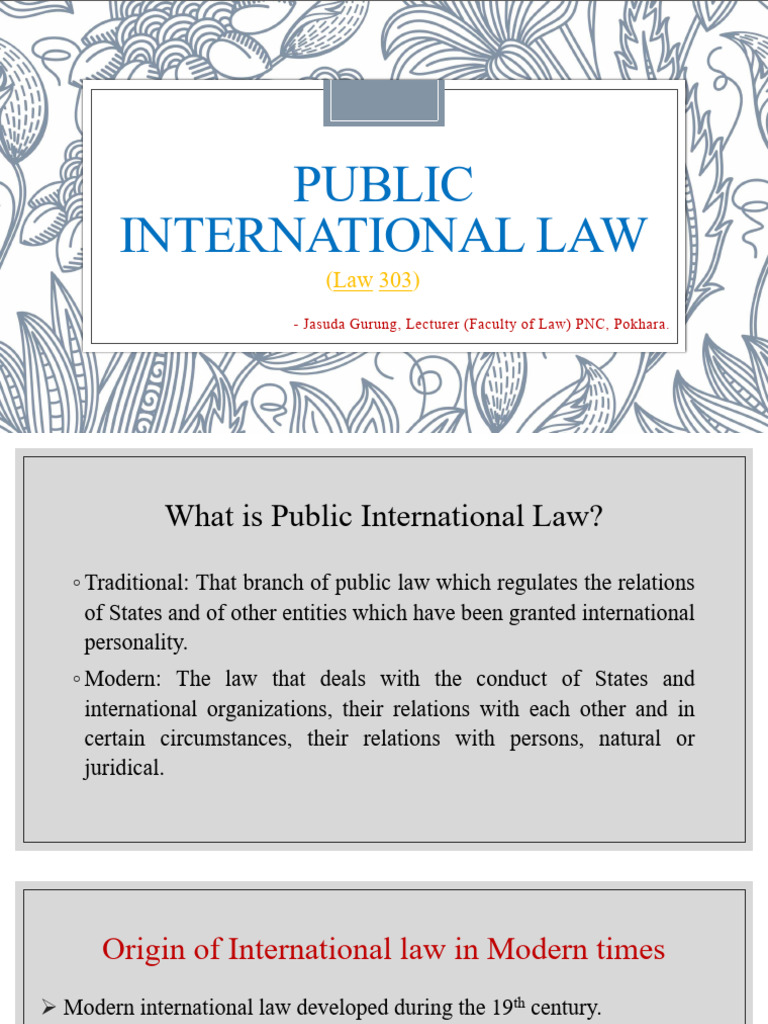 Overview of Public International Law | PDF | International Law ...