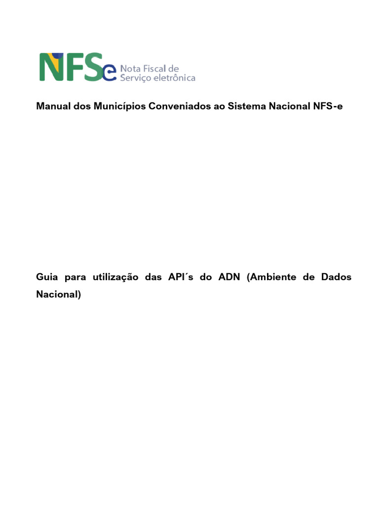 API NFS-e: Guia para Municípios | PDF | Bancos de dados | DNA