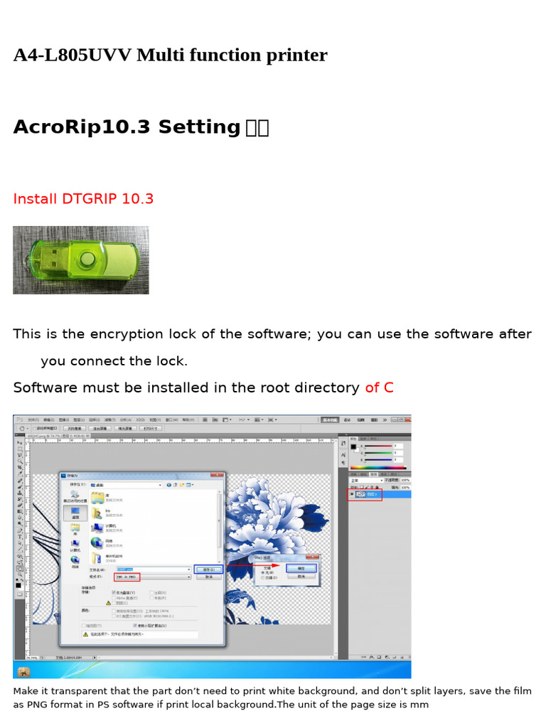 A4-L805UVV Printer Setup Guide | PDF