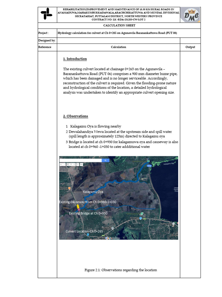 Hydrological Analysis for Culvert Design | PDF | Drainage Basin ...
