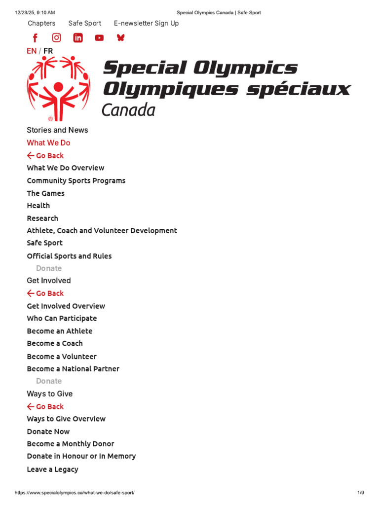 Safe Sport Framework in Canada | PDF | Sports