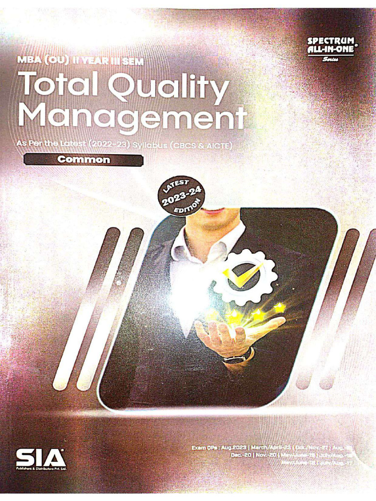 TQM-Mba 3rd Sem.(Total Quality Management) Rt. (1) | PDF
