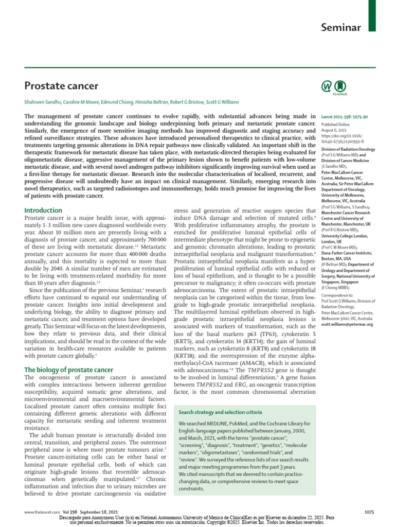 Advances in Prostate Cancer Management | PDF | Cancer | Prostate Cancer