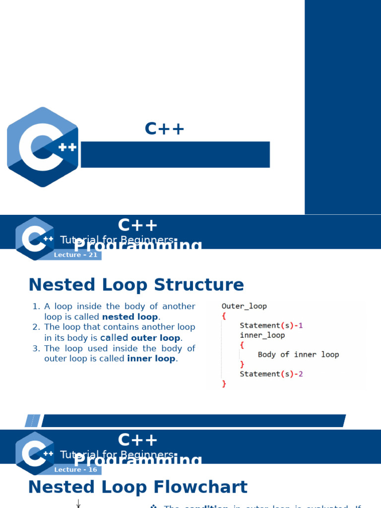 C++ Nested Loops Tutorial for Beginners | PDF