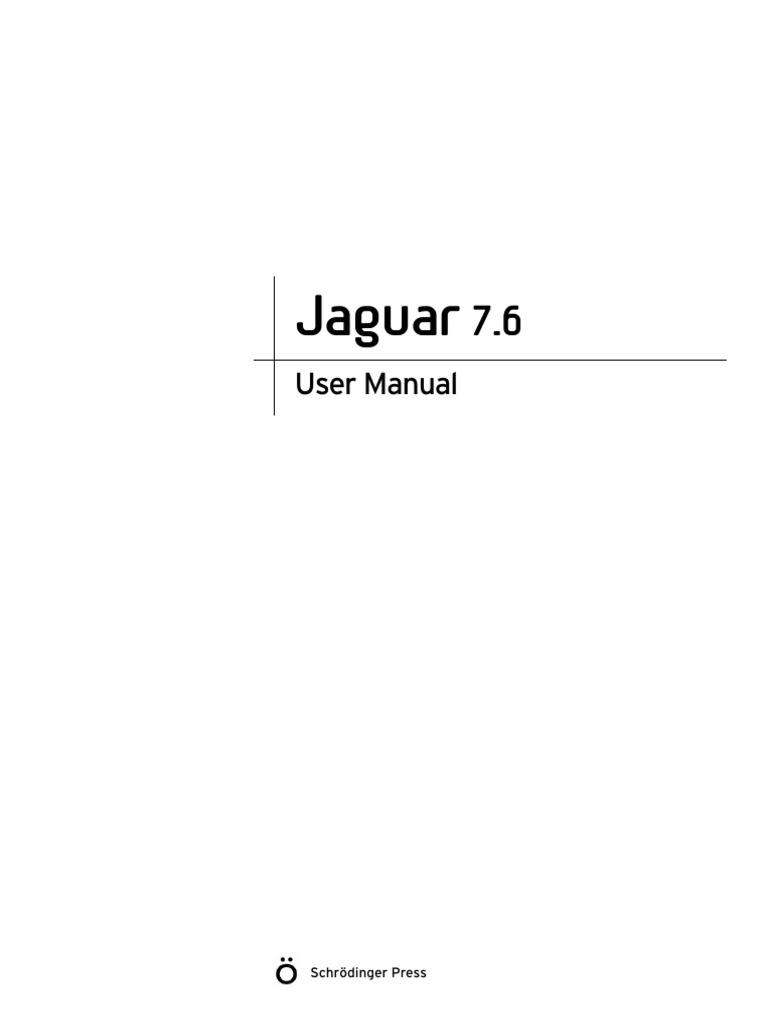 Jaguar 7.6 User Manual Guide | PDF | Command Line Interface | Filename