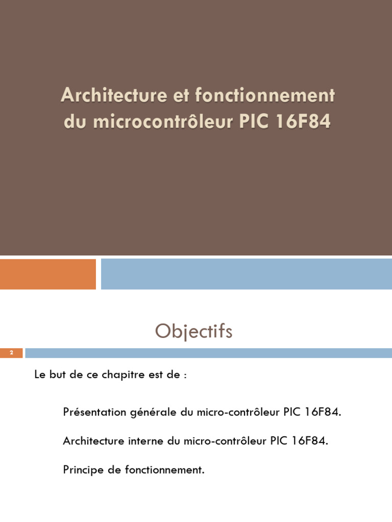Architecture du microcontrôleur PIC 16F84 | PDF | Microcontrôleur ...