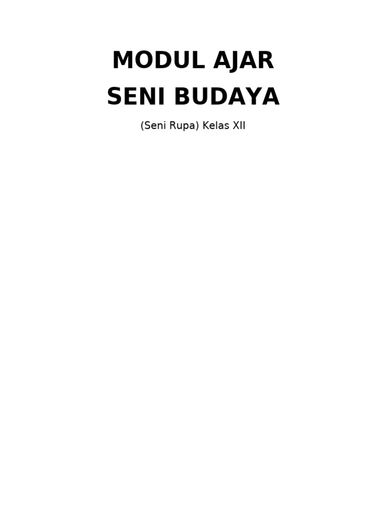 Modul Ajar Seni Rupa Kelas XII | PDF